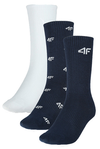 Wysokie skarpetki chłopięce 4F M302 90A 3pary z bawełny
