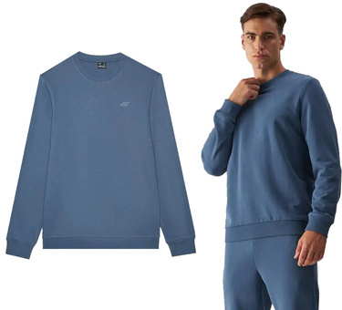 Bluza męska dresowa 4F M1465 bez kaptura niebieska