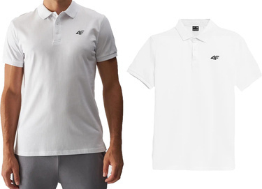 Koszulka męska POLO M316 T-shirt z kołnierzykiem biały