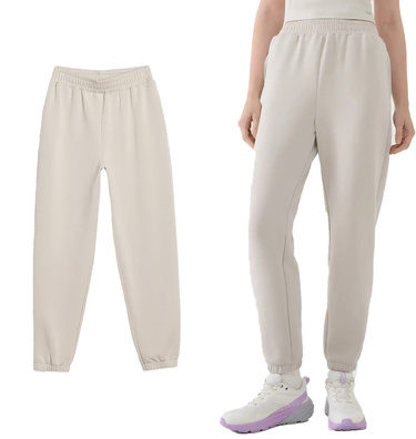 Spodnie dresowe damskie 4F F1010 z modalem beżowe