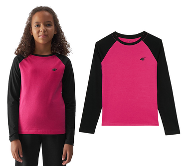 Longsleeve dziewczęcy 4F F291 koszulka z długim rękawem fuksja