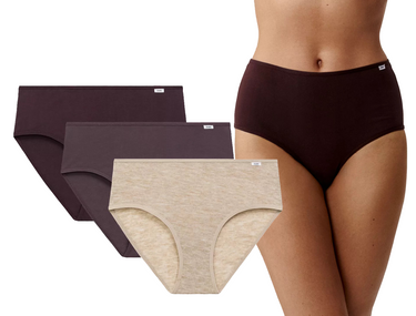 Figi damskie ATLANTIC majtki maxi 3CLP-011 beż, wino, fiolet