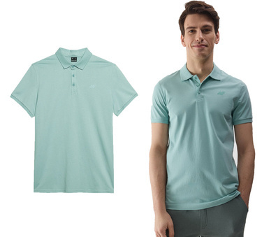 Koszulka męska POLO 4F M129 bawełniana miętowa