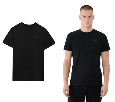 Koszulka męska basic 4F M2256 t-shirt gładki czarny