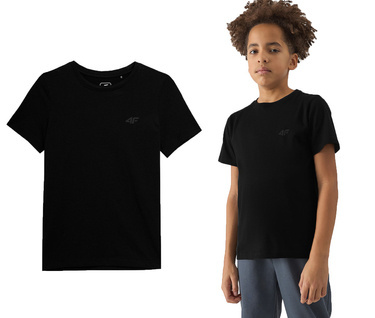 T-shirt chłopięcy 4F M1116 koszulka bawełniana czarna