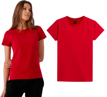 T-shirt damski OUTHORN TSD600 bawełna czerwony