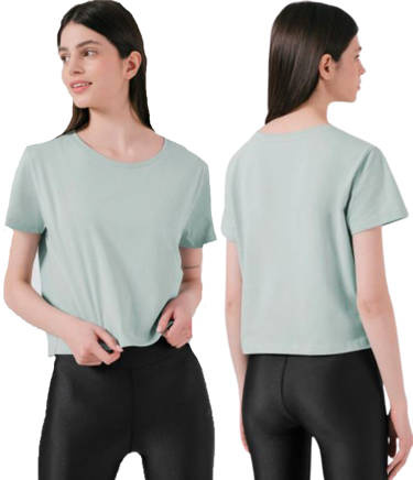 T-shirt damski 4F TSD043 crop top oversize miętowy