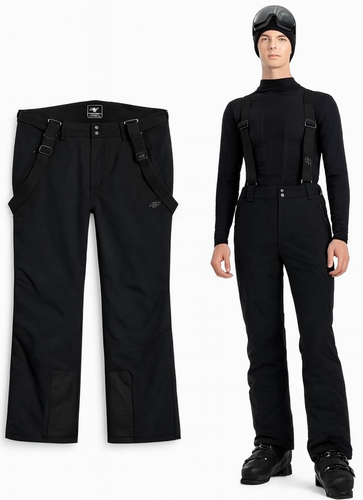 Spodnie narciarskie 4F męskie M0924 na szelkach czarne