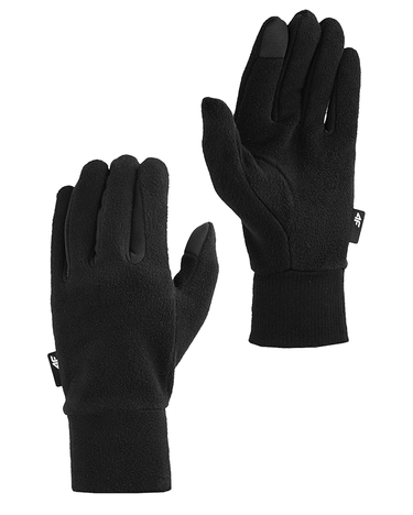 Rękawice polarowe 4F ciepłe U083 czarne uniwersalne