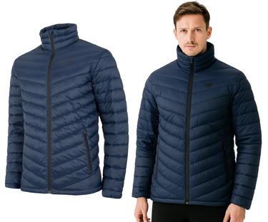 Kurtka męska 4F puchowa KUMP003 pikowana granatowa