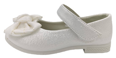 Baleriny dziewczęce białe Y13 z kokardą