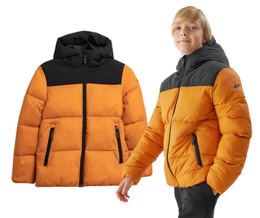 Kurtka chłopięca puchowa 4F M274 z kapturem zimowa