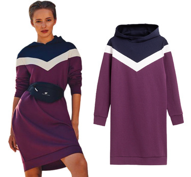 Sukienka długa bluza 4F SUDD012 dresowa z kapturem sportowa