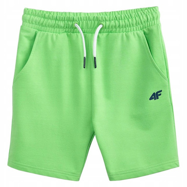 Spodenki chłopięce 4F dresowe bawełniane szorty zielone