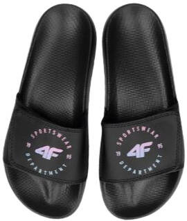 Klapki sportowe 4F F042A wsuwane na rzepy czarne