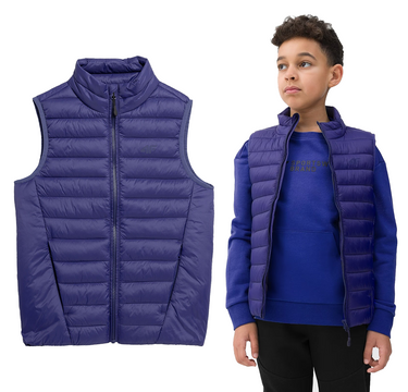 Kamizelka chłopięca 4F bezrękawnik puchowy M008 granat