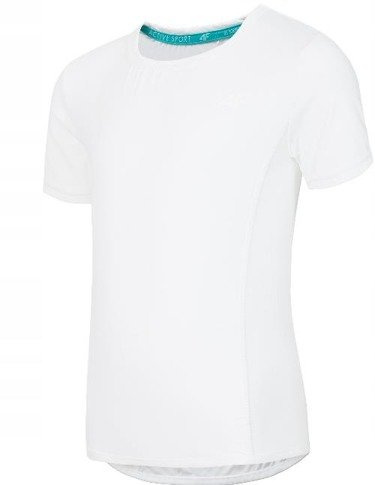 Koszulka na WF dla małych dziewczynek 4F sportowa biała