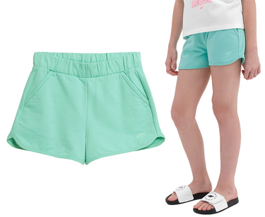 Krótkie spodenki dresowe 4F F099 szorty mięta