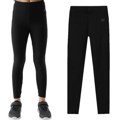 Legginsy dziewczęce 4F F130 bawełniane getry czarne