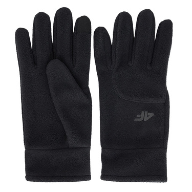 Rękawice polarowe 4F dotykowe U184 czarne wiatroodporne