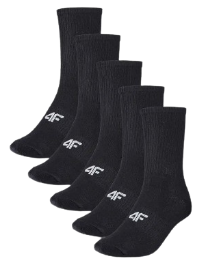 Skarpety wysokie czarne 4F U294 90S 5 par bawełna