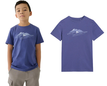 Koszulka chłopięca 4F M2404 bawełniana na lato niebieska