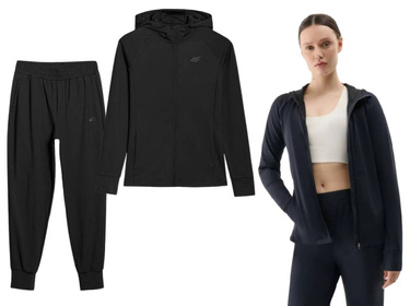 Dres sportowy damski 4F do biegania, fitness czarny