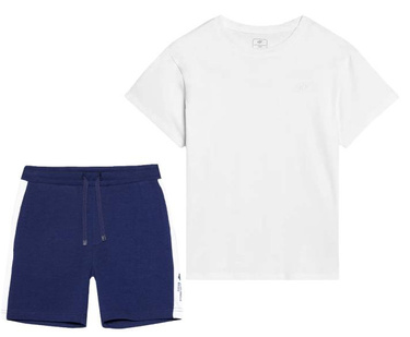 Strój na WF sportowy 4F biała koszulka, spodenki