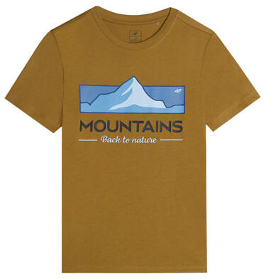 T-shirt 4F koszulka M0801 nadruk góry brąz