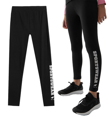 Legginsy dziewczęce 4F F095 getry z bawełny czarne