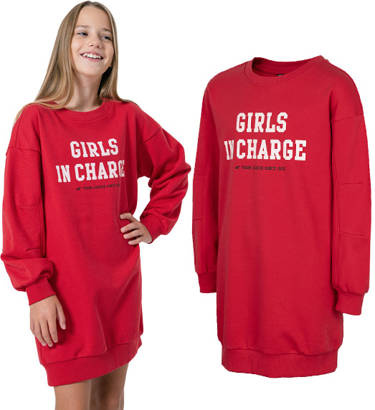 Sukienka dresowa 4F JSUDD001 dziewczęca czerwona