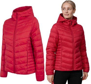 Kurtka przejściowa pikowana 4F KUDP004 puchowa czerwona