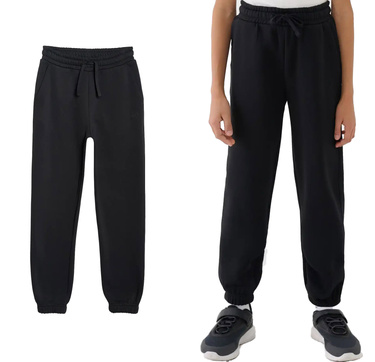 Spodnie dresowe dziewczęce 4F F1509 ocieplane czarne