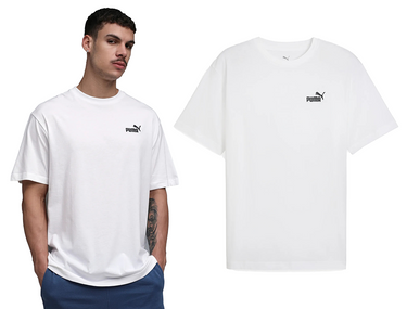 Koszulka bawełniana PUMA t-shirt na lato oversize 689153 02 biały