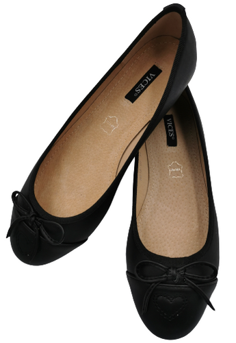 Baleriny damskie 9018-1 baletki wsuwane czarne