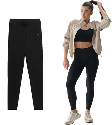 Legginsy damskie bawełniane 4F F195 Getry czarne