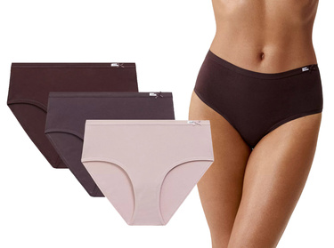 Figi damskie ATLANTIC majtki 3PAK 3CLP-004  fiolet, róż, brąz