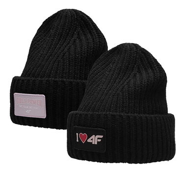 Czapka dziewczęca 4F JCAD004 zimowa ciepła czarna