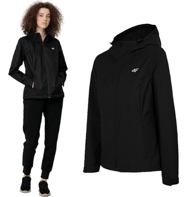 Kurtka damska przejściowa 4F KUD351 z kapturem czarna