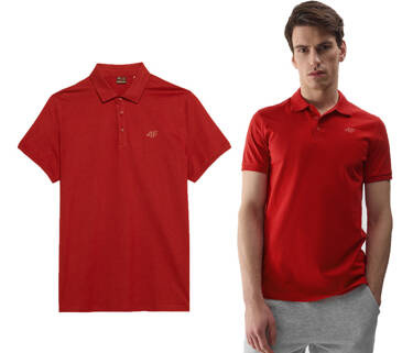 Koszulka męska POLO 4F M129 bawełniana czerwony