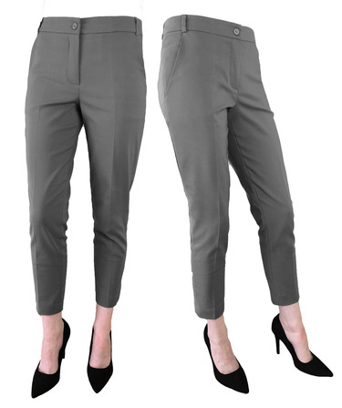 Spodnie damskie Sigma 7/8 eleganckie cygaretki szare