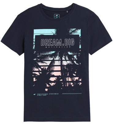 Koszulka chłopięca 4F M289 z nadrukiem granat