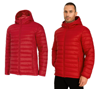 Kurtka męska puchowa OUTHORN z kapturem czerwona