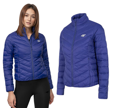 Kurtka damska 4F KUDP003 puchowa pikowana niebieska