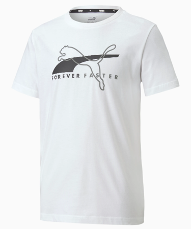 Koszulka dziecięca z bawełny PUMA biała