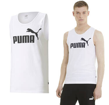 T-shirt męski z bawełny PUMA 586670 02 bez rękawów biały