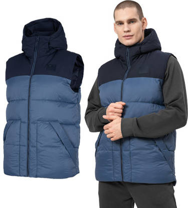 Bezrękawnik puchowy 4F KUMP002 kamizelka męska z kapturem