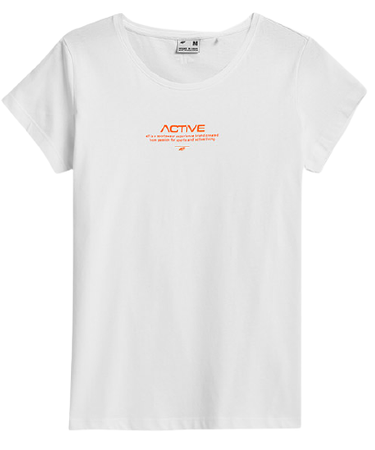 T-shirt damski 4F TSD020 bawełniany biały