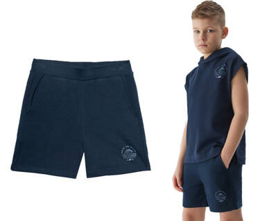 Spodenki chłopięce dresowe 4F M274 szorty granatowe
