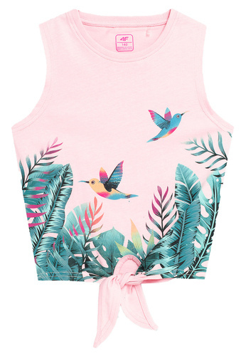 T-shirt z bawełny 4F F391 bez rękawów wiązany